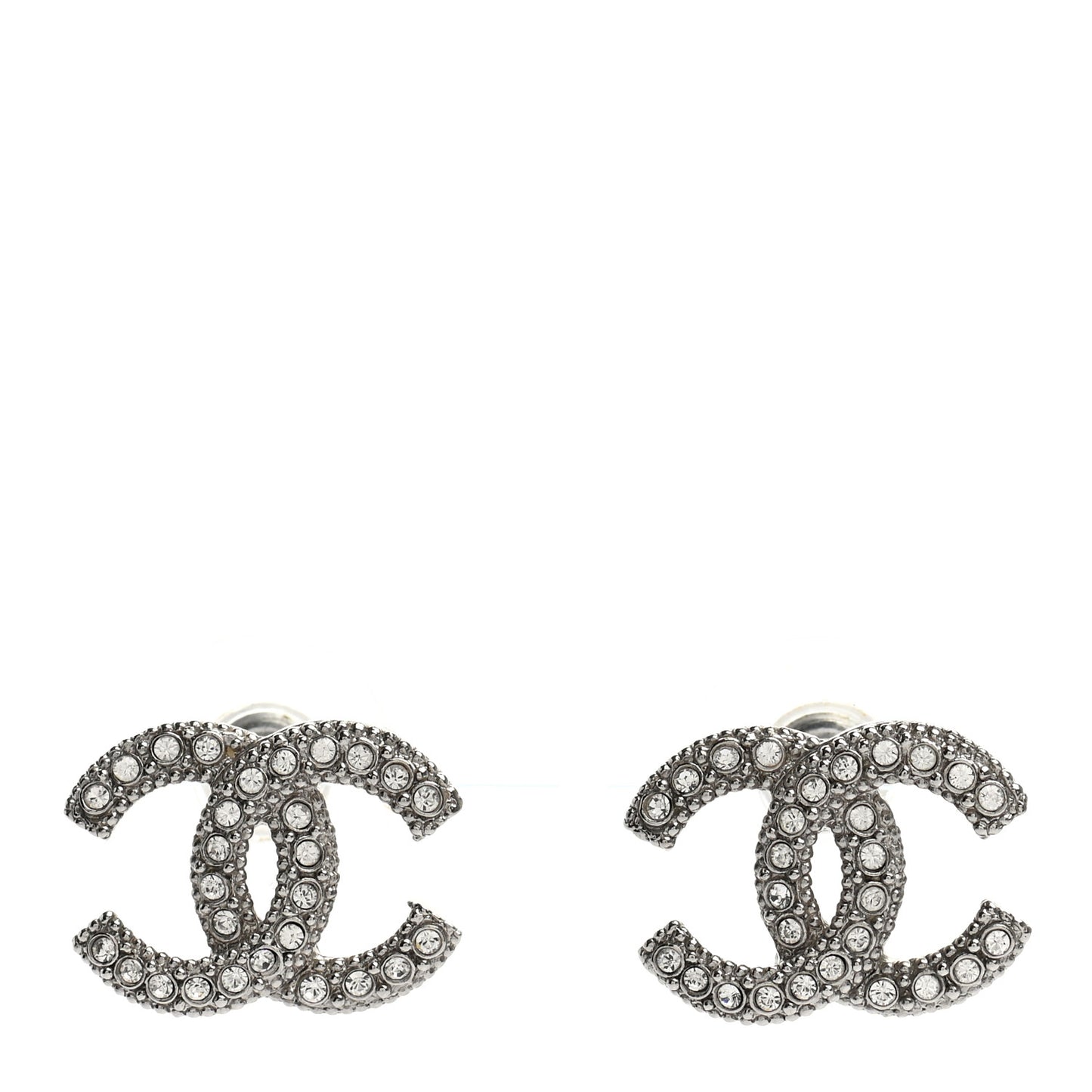 Crystal CC Earrings Silver