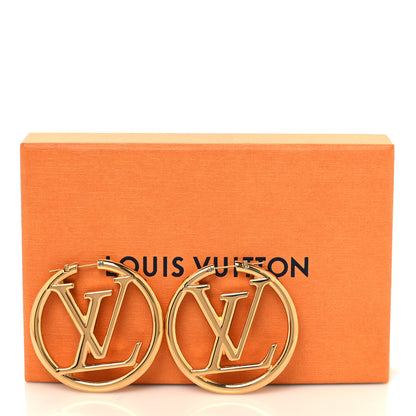 Louis Vuitton Metal Louise Hoop Earrings Gold 5 of 5