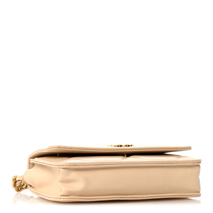 Chanel Lambskin Quilted Chanel 19 Wallet On Chain WOC Beige 3 of 12