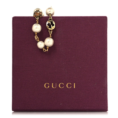 Gucci Interlocking G Flower Pearl Bracelet Gold 6 of 6