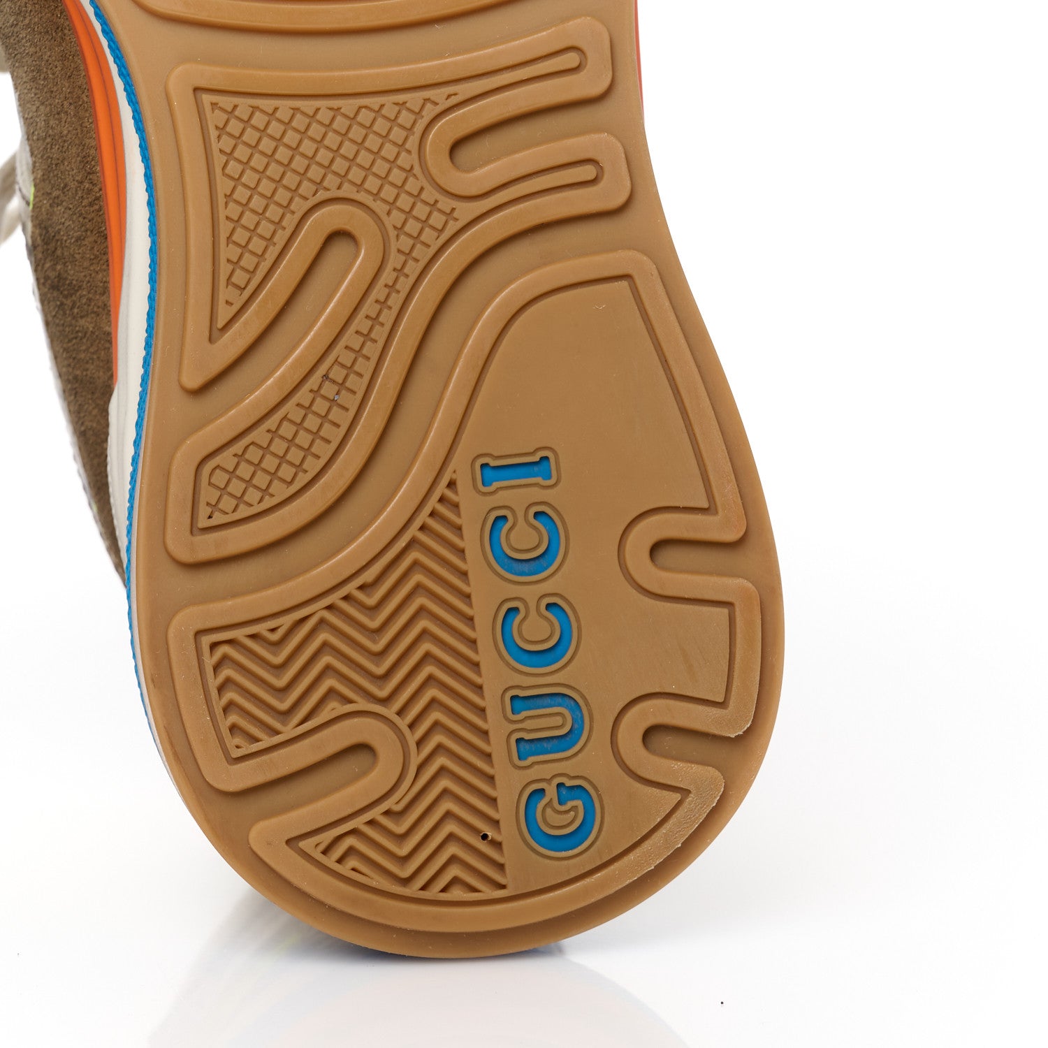 Gucci Suede Calfskin Tejus Printed Womens Ultrapace Sneakers 39 Natural Ardesia Neon Yellow 6 of 11