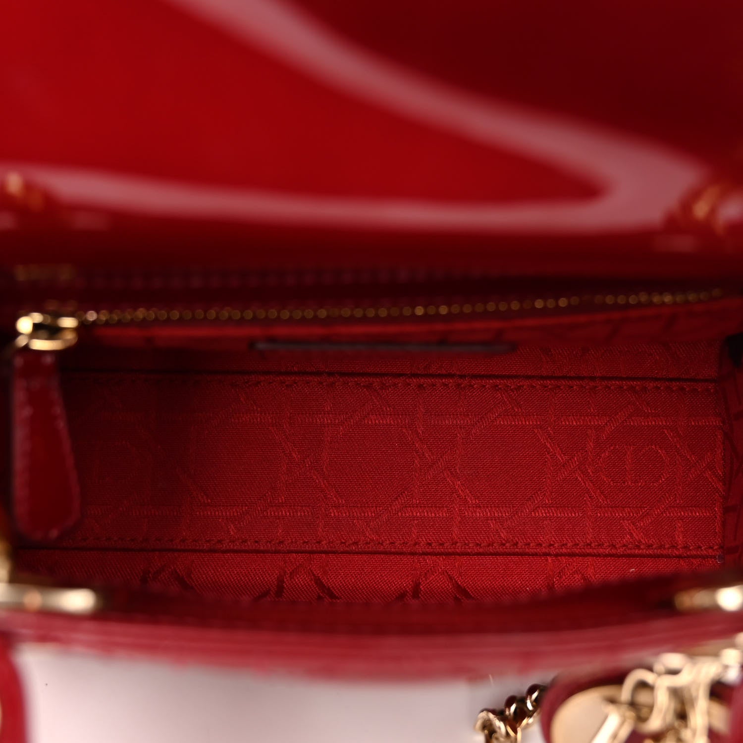 Christian Dior Patent Cannage Mini Lady Dior Red 5 of 9