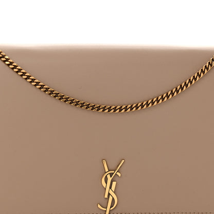 Saint Laurent Glossy Calfskin Monogram Chain Wallet Dark Beige 8 of 10