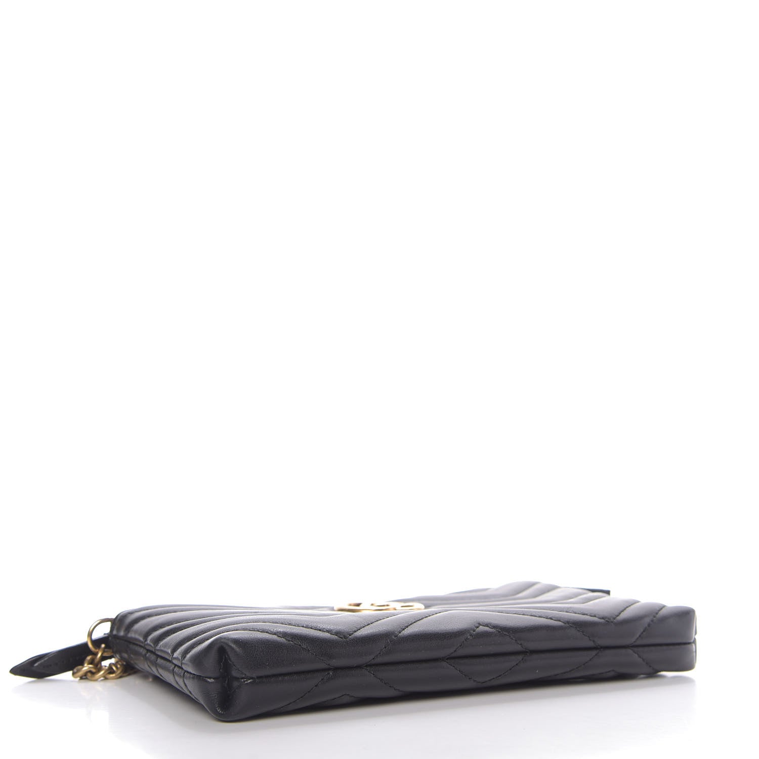 Gucci Calfskin Matelasse Mini GG Marmont Chain Bag Black 4 of 8