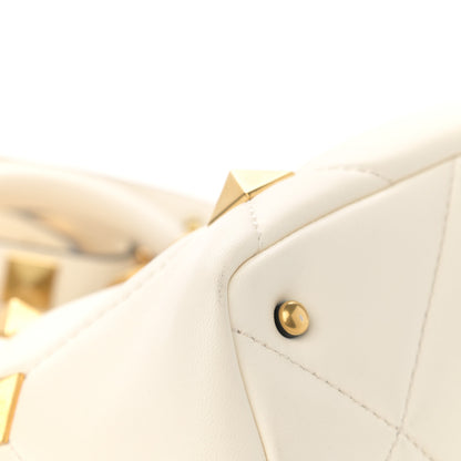 Valentino Garavani Nappa Small Roman Stud The Handle Bag Ivory 9 of 13