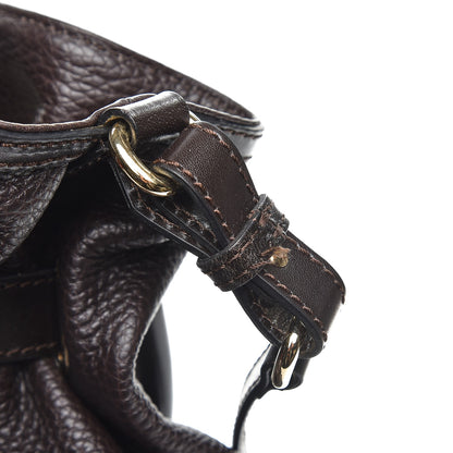 Burberry Grainy Calfskin Cinched Tote Dark Brown 14 of 14