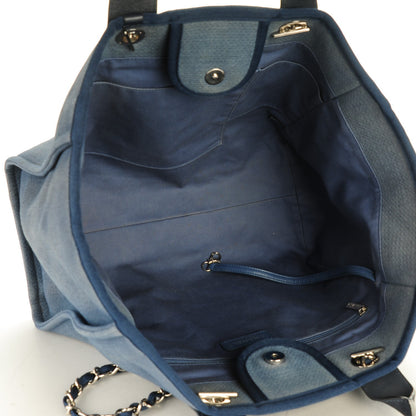 Chanel Canvas Large Deauville Tote Denim Blue 5 of 7