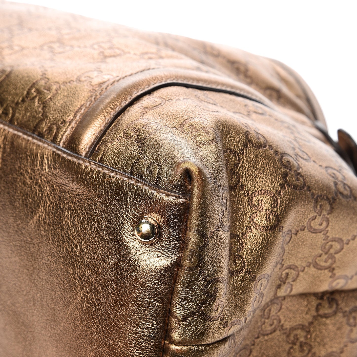 Metallic Guccissima Medium Britt Tote Gold