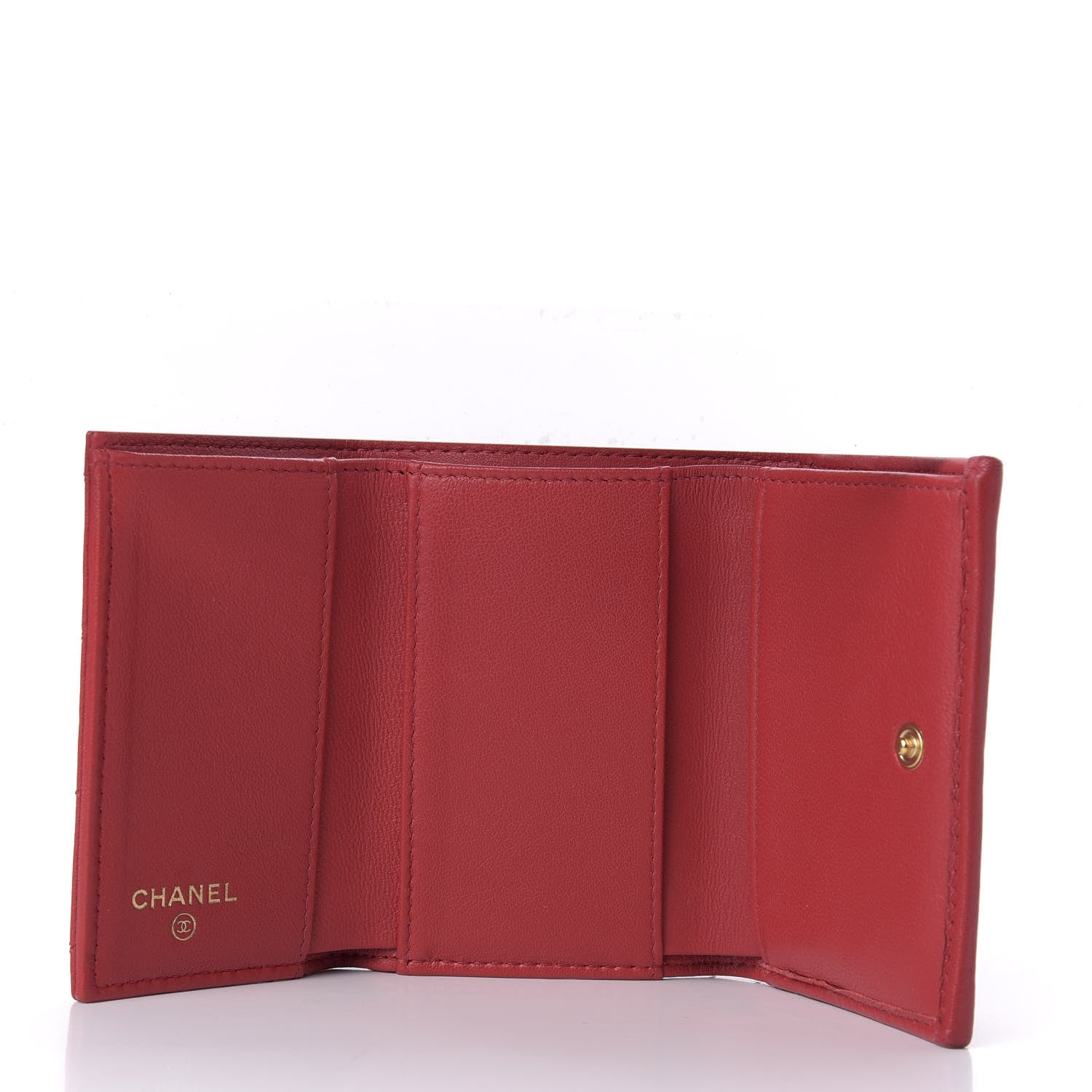 Chanel Lambskin Quilted Small 19 Flap Wallet Red 5 of 14