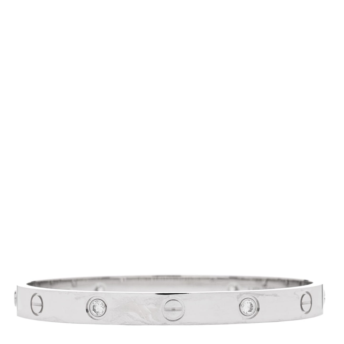 18K White Gold 4 Diamond LOVE Bracelet 17