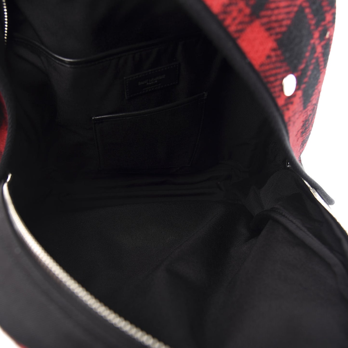 Wool Tartan City Backpack Red Black