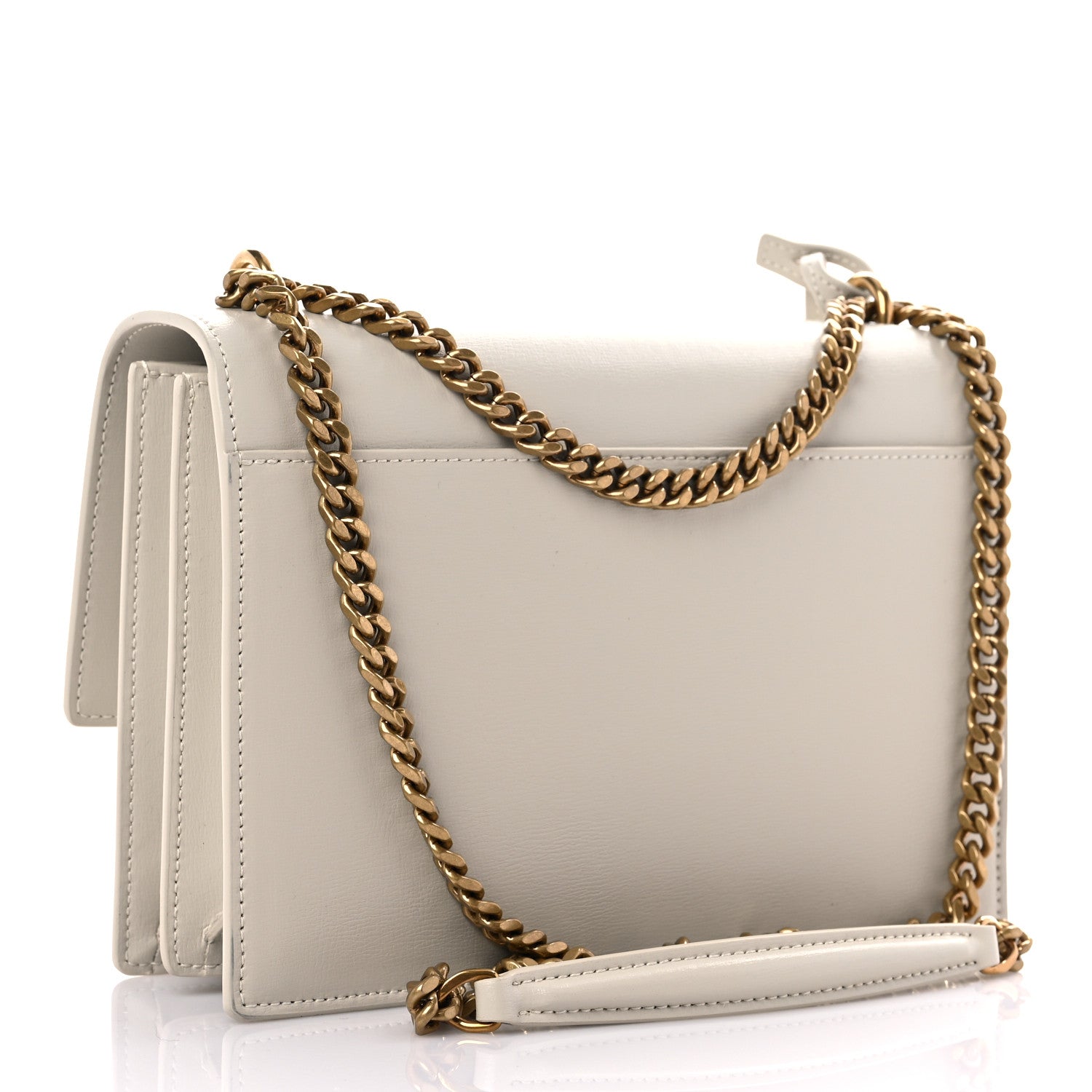 Saint Laurent Smooth Calfskin Medium Monogram Sunset Satchel Blanc Vintage 3 of 12