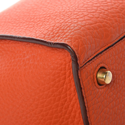 Celine Bullhide Calfskin Small Ring Handbag Burnt Orange 8 of 11