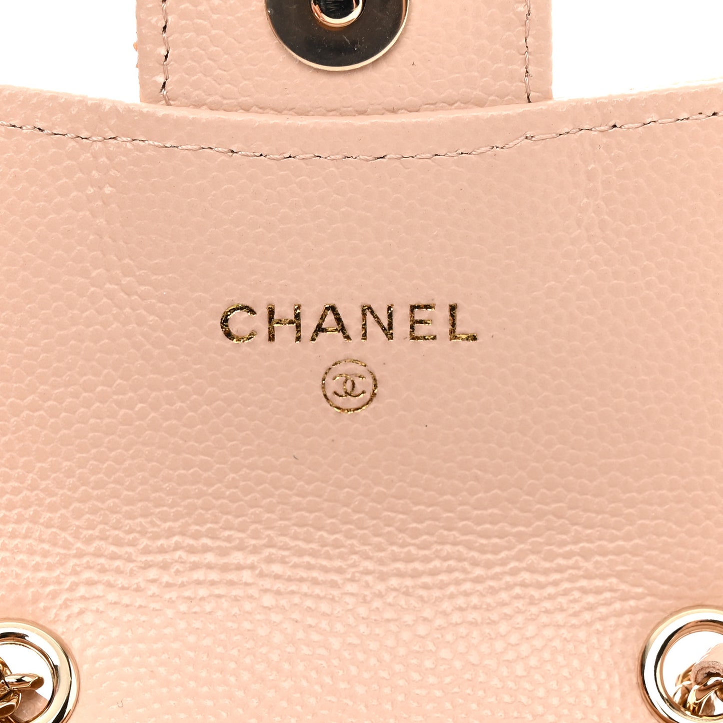 Caviar Quilted Mini Chain Belt Bag Light Beige