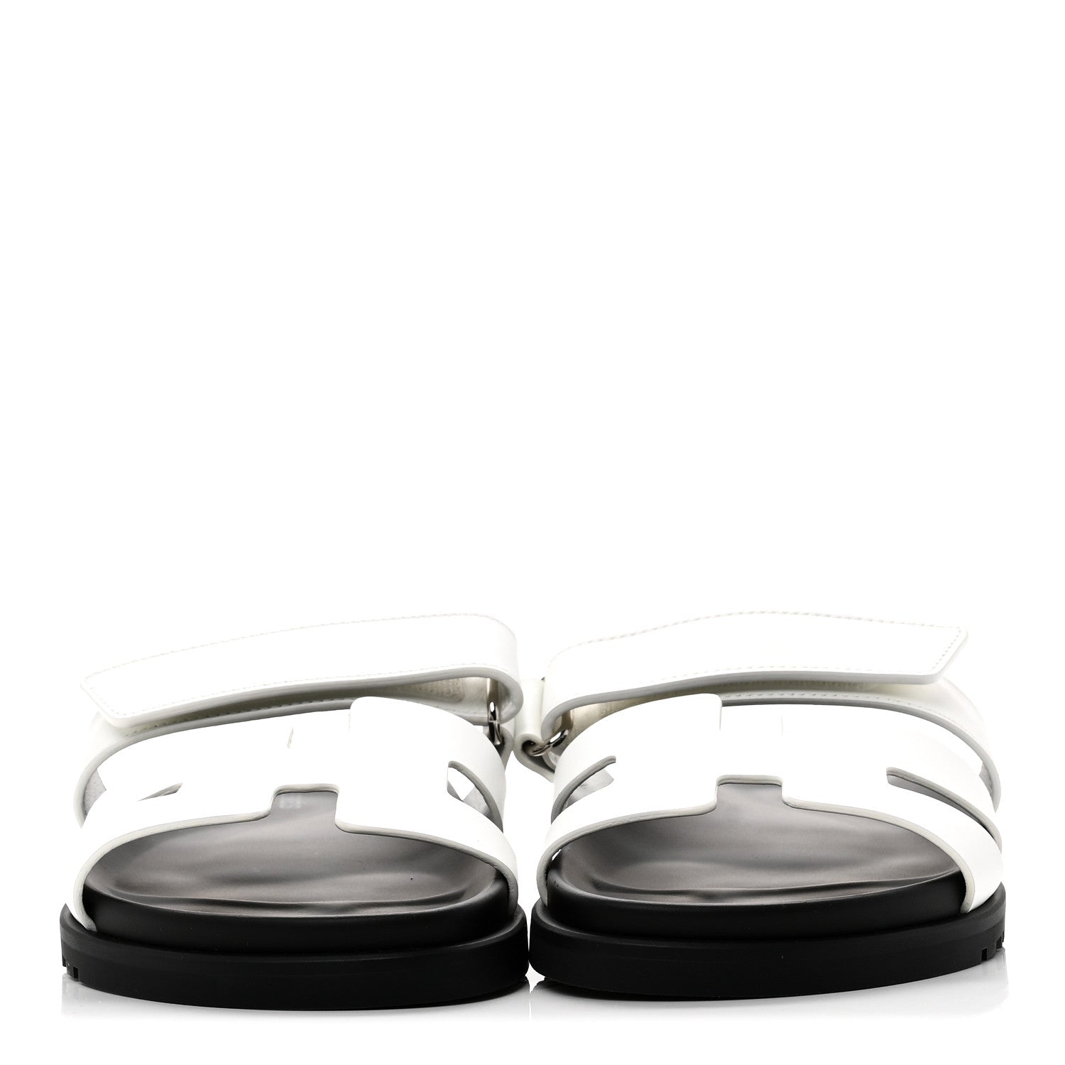 Hermes Calfskin Womens Chypre Sandals 37 White 3 of 9