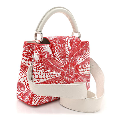 Louis Vuitton LV X YK Taurillon Psychedelic Flower Capucines BB Rouge 3 of 10