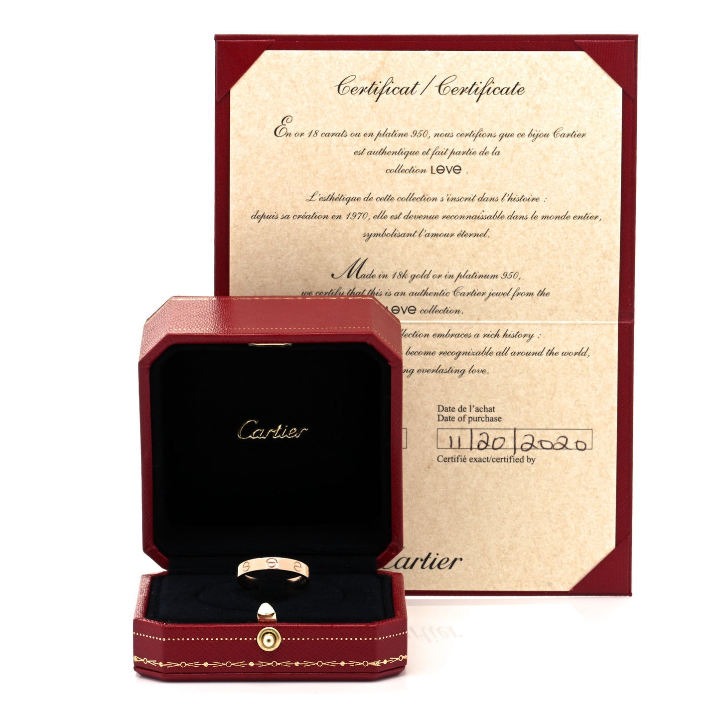 18K Pink Gold 3.5mm LOVE Wedding Band Ring 57 8