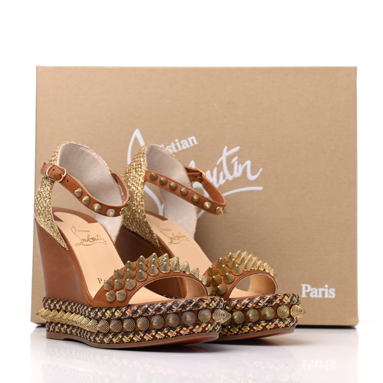 Christian Louboutin Calfskin Cordorella 110 Wedge Sandals 35 Version Cuoio 14 of 14