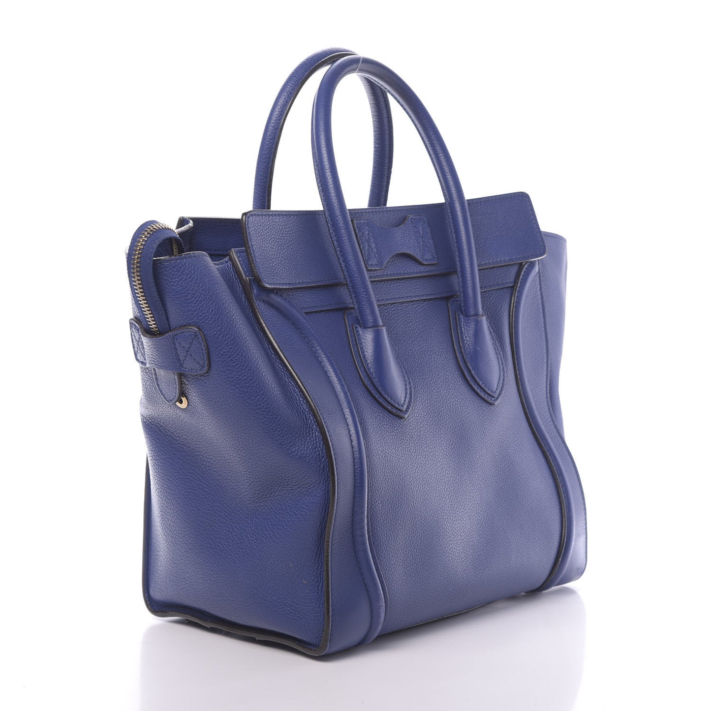 Drummed Calfskin Mini Luggage Indigo