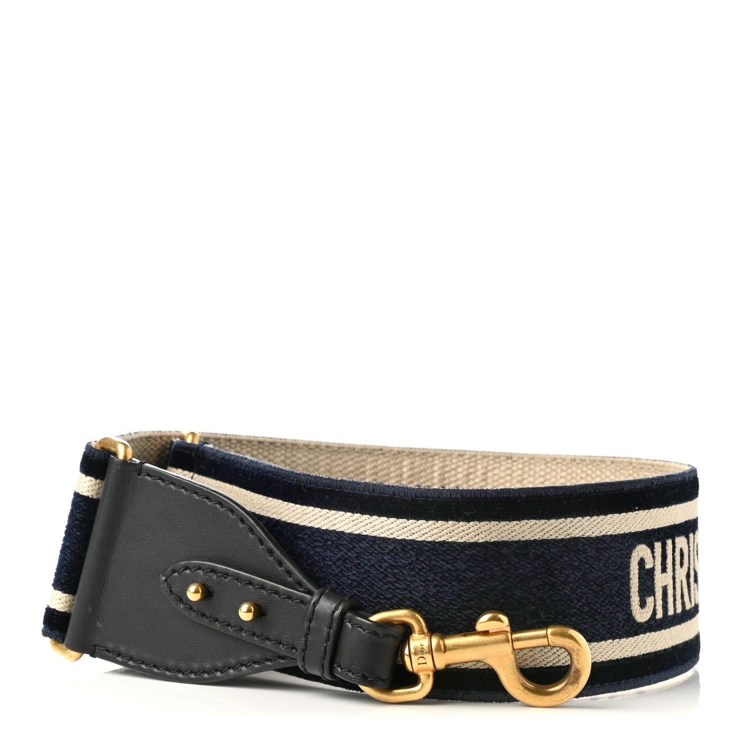 Christian Dior Canvas Embroidered Shoulder Strap Blue 1 of 8