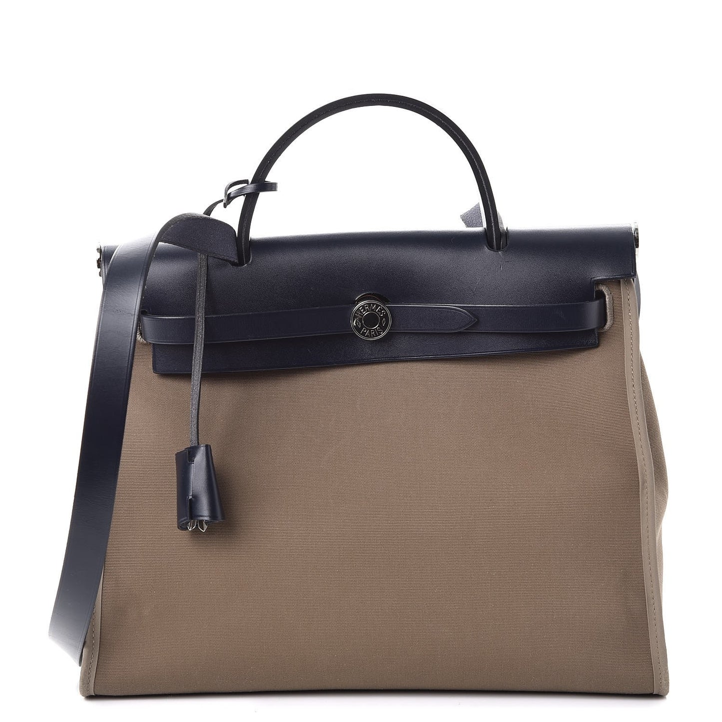 Vache Hunter Toile Herbag Zip 31 PM Etoupe Bleu Indigo