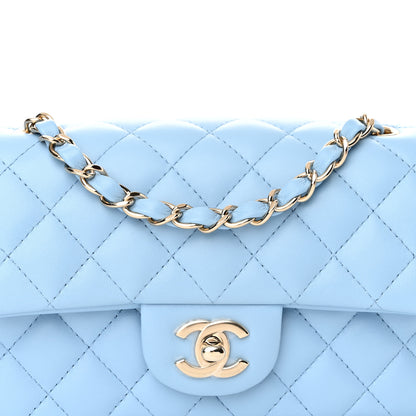 Chanel Lambskin Quilted Mini Rectangular Flap Light Blue 8 of 10