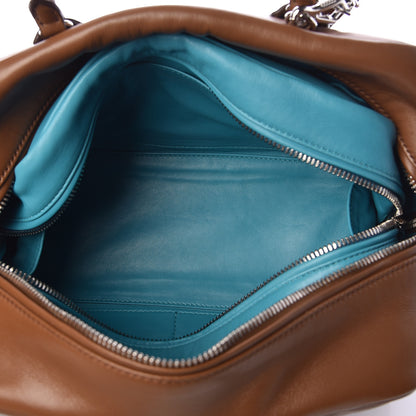 Prada Soft Calf Medium Inside Tote Cannella Turchese 5 of 9
