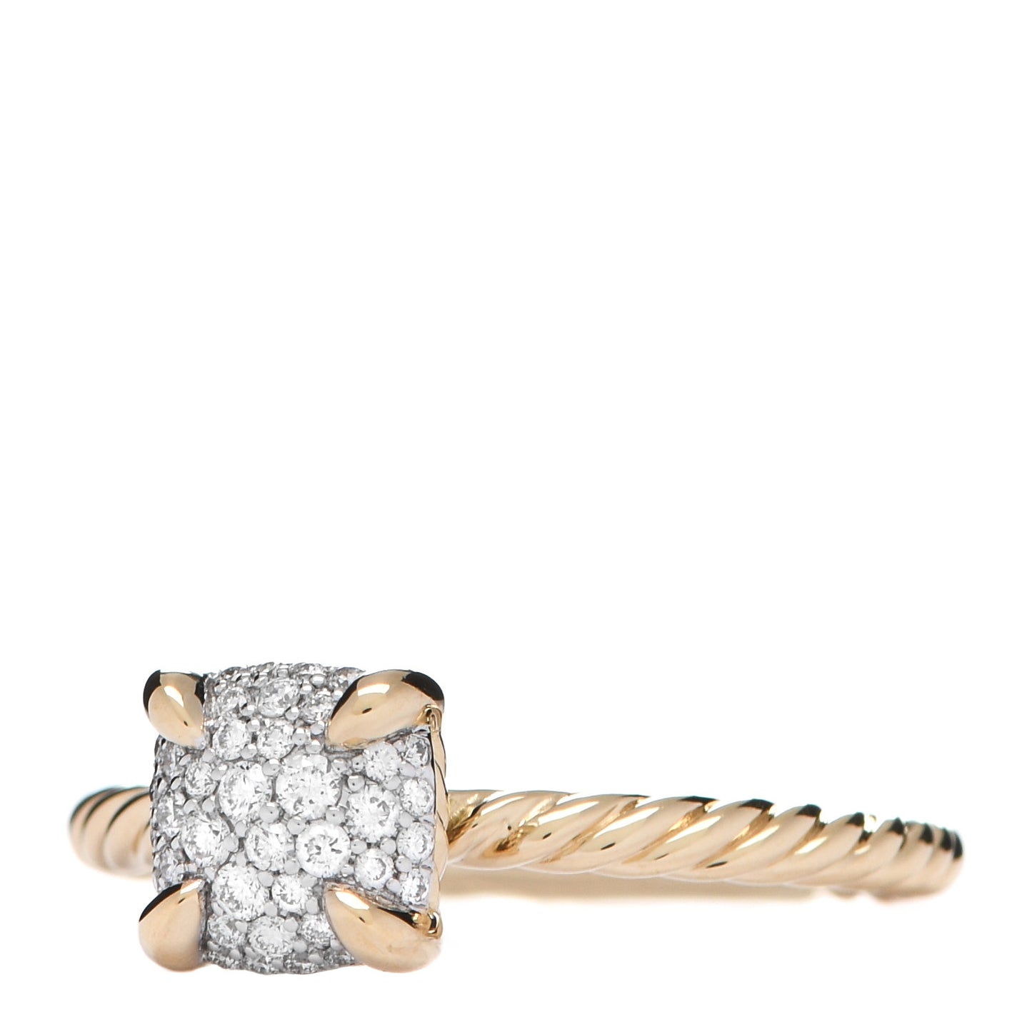 18K Yellow Gold Diamond 7mm Chatelaine Pave Ring 50 5.5