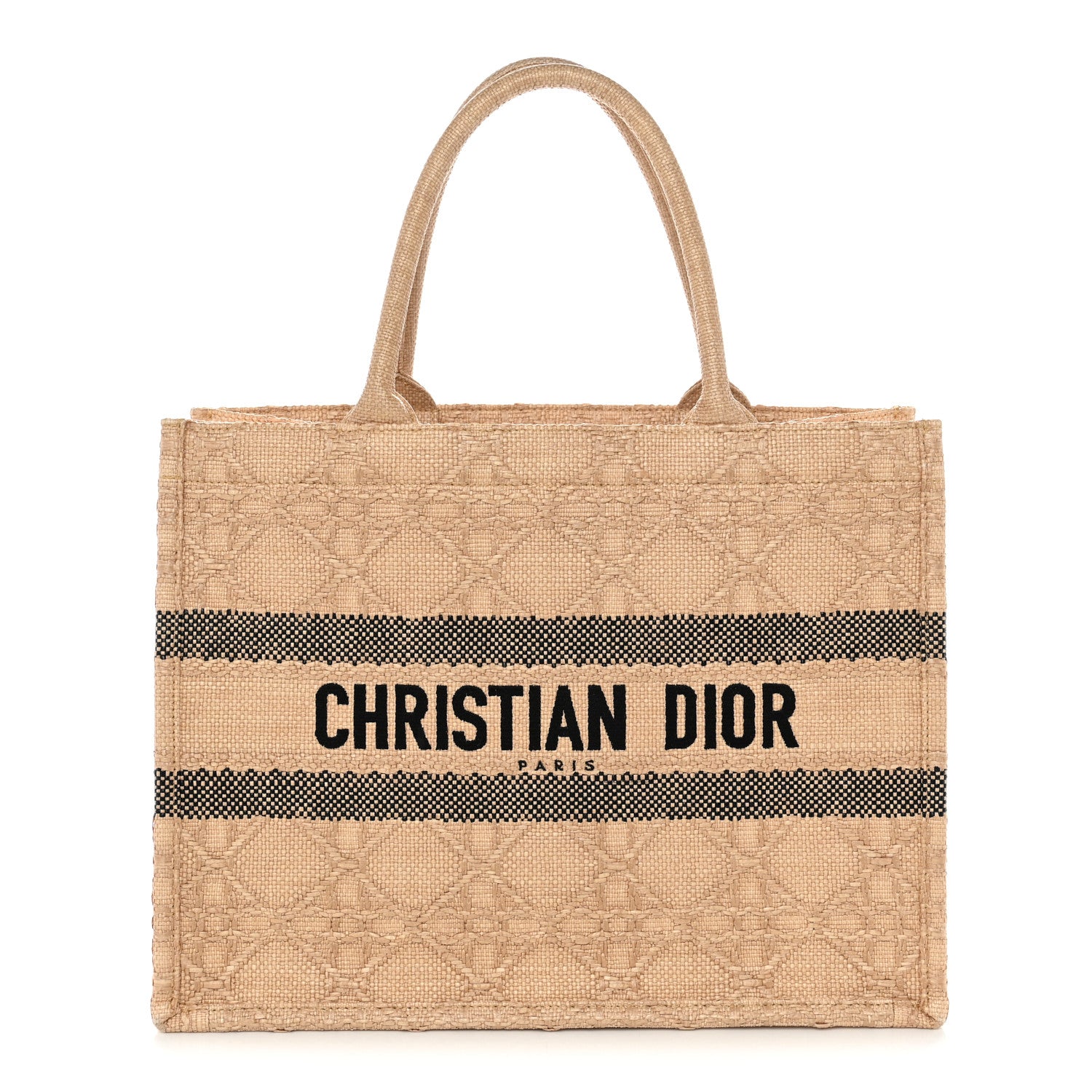 Christian Dior Raffia Cannage Medium Book Tote Natural 1 of 11