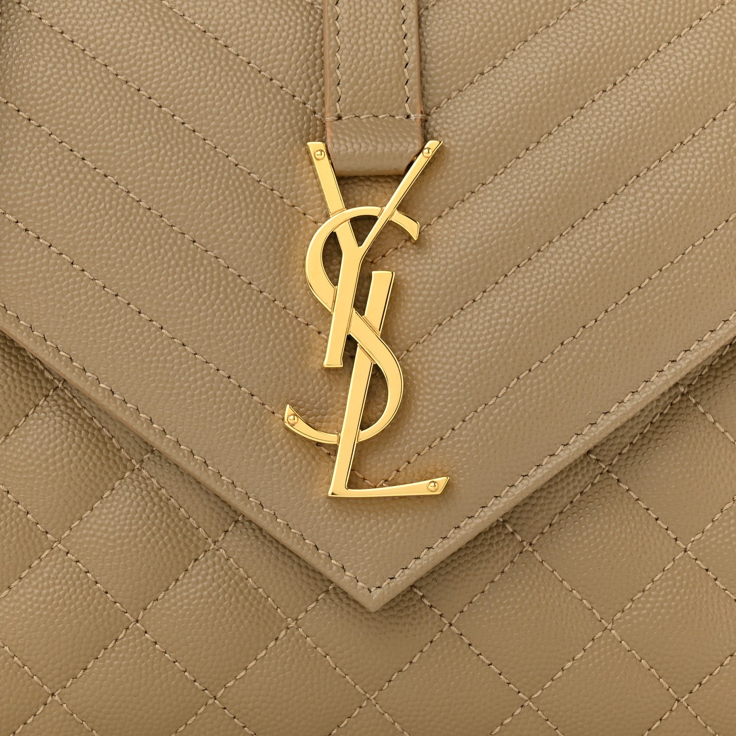 Saint Laurent Grain De Poudre Textured Mixed Matelasse Medium Triquilt Monogram Satchel Cork 8 of 10
