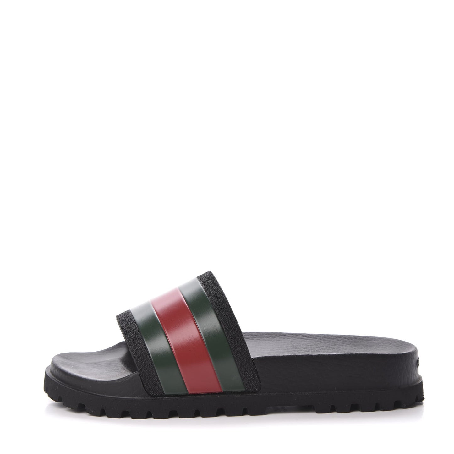 Rubber Web Mens Lug Sole Slide Sandals 5 Black Green Red