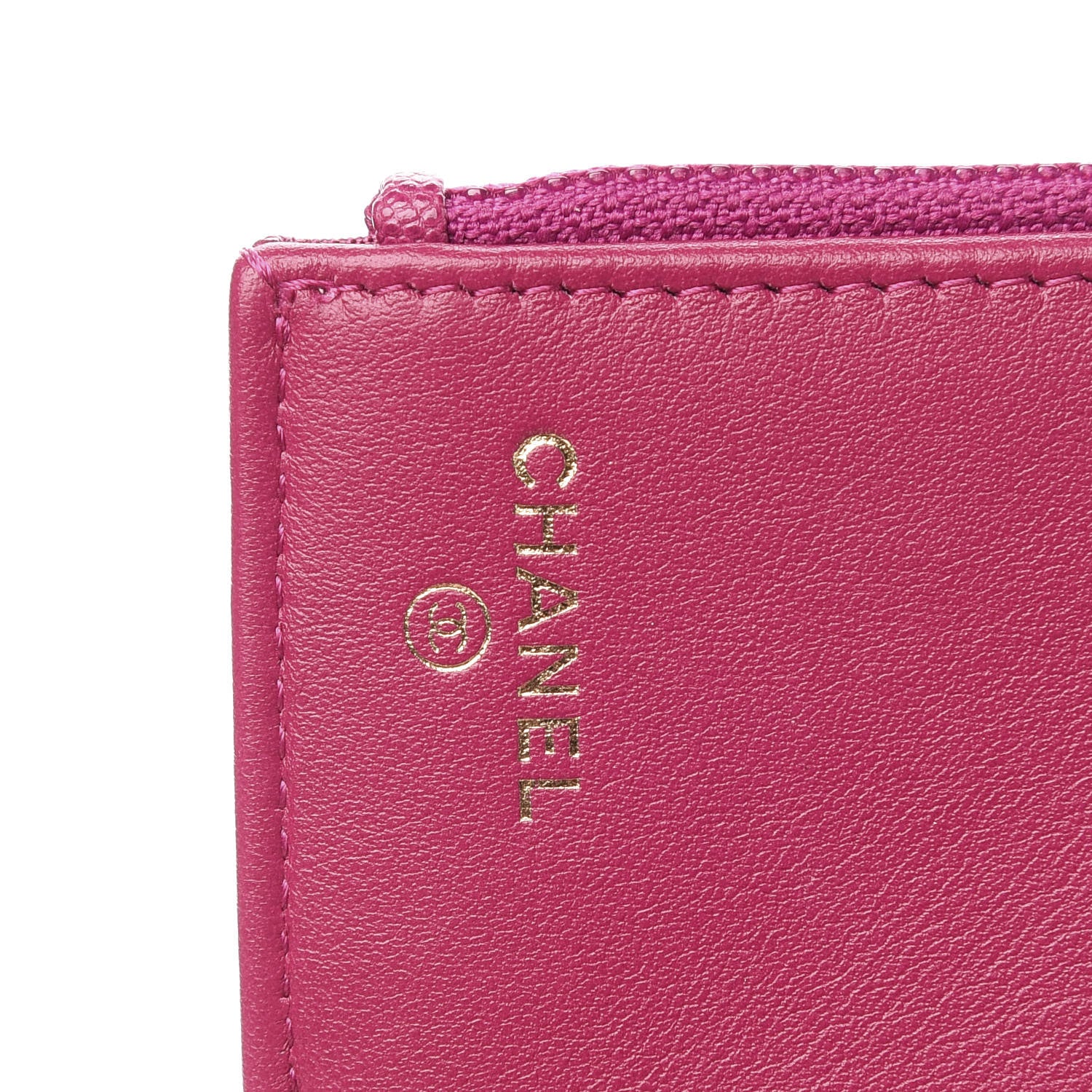 Chanel Caviar Quilted Compact Boy Wallet Dark Pink 5 of 7