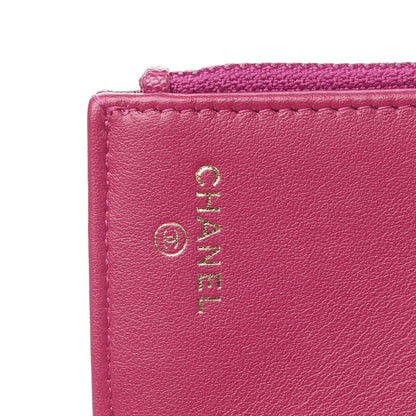 Chanel Caviar Quilted Compact Boy Wallet Dark Pink 5 of 7