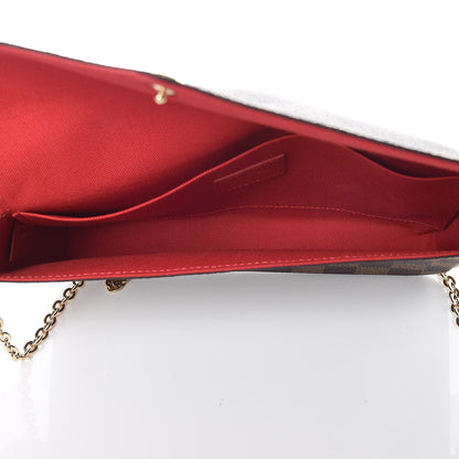 Louis Vuitton Damier Ebene Pochette Felicie Chain Wallet 8 of 14