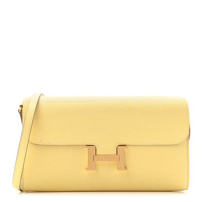 Hermes Epsom Constance Long Wallet To Go Wallet Jaune Poussin 1 of 9