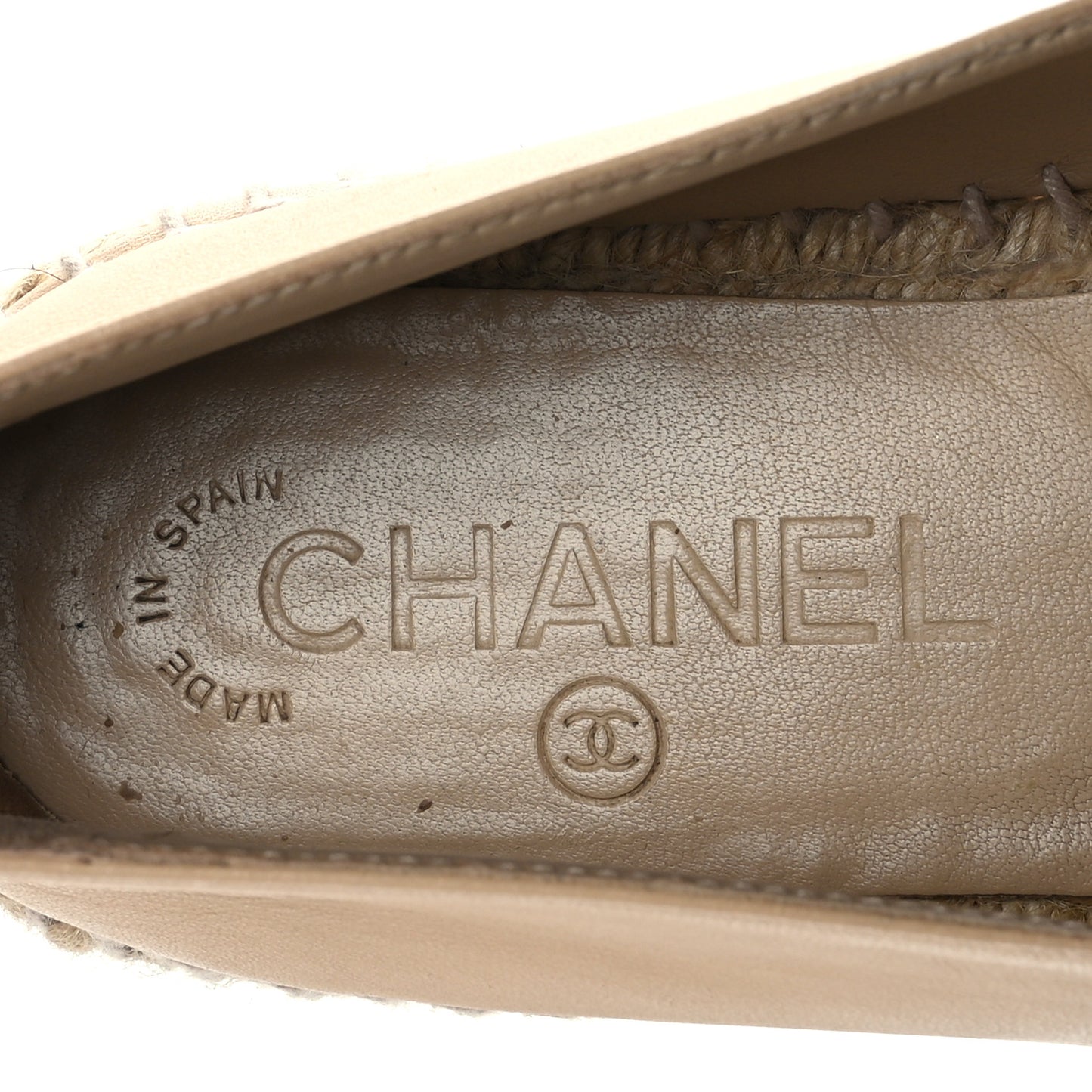 Lambskin CC Espadrilles 36 Beige Black