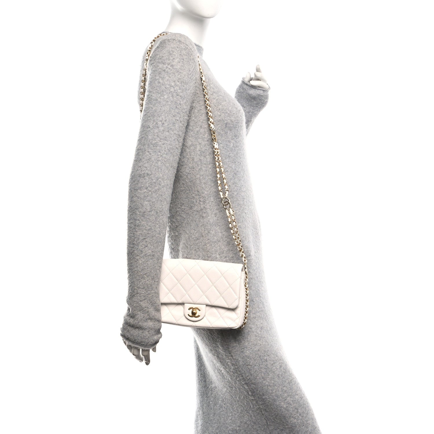 Chanel Caviar Quilted Mini CC You Flap White 2 of 11