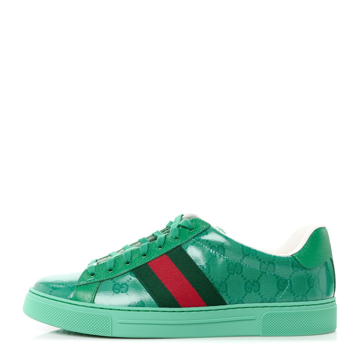 Gucci Calfskin GG Tennis Embossed Mens Ace Sneakers 9 New Shamarock 1 of 10