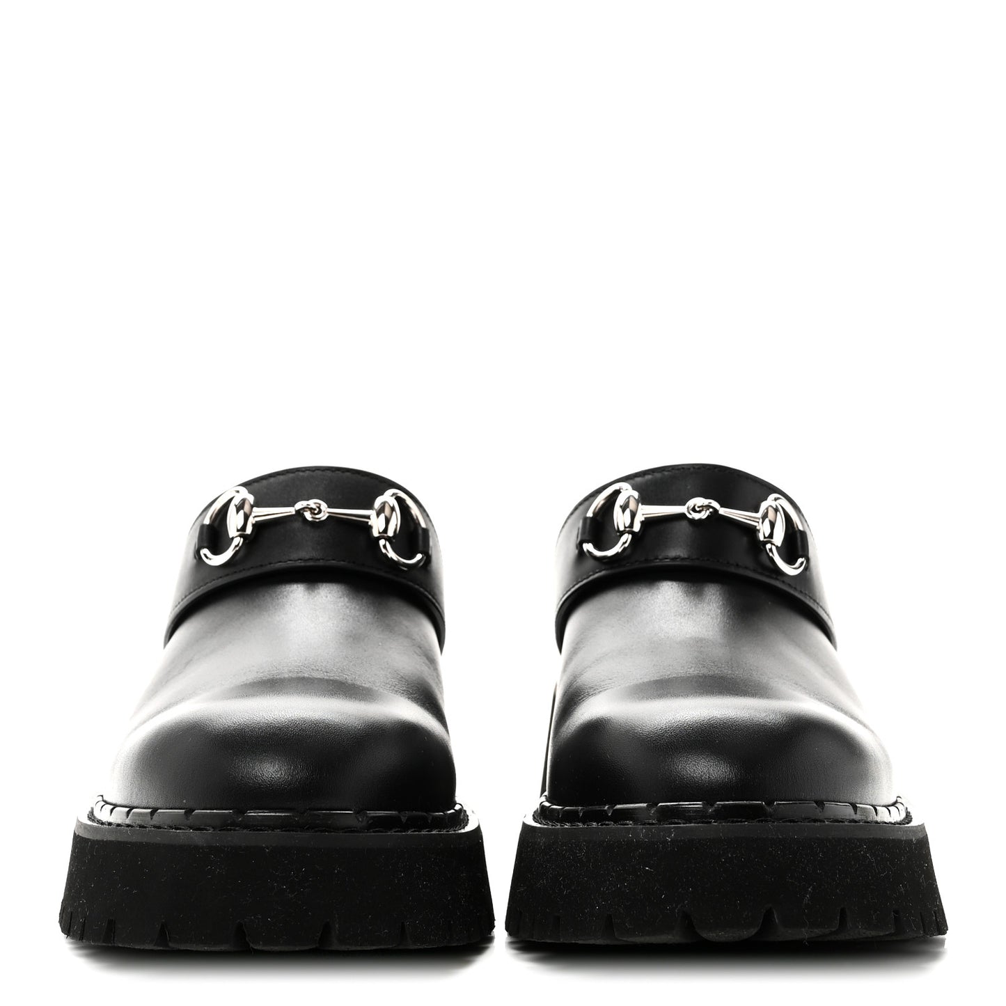 Calfskin Womens Horsebit Platform Mules 39 Black