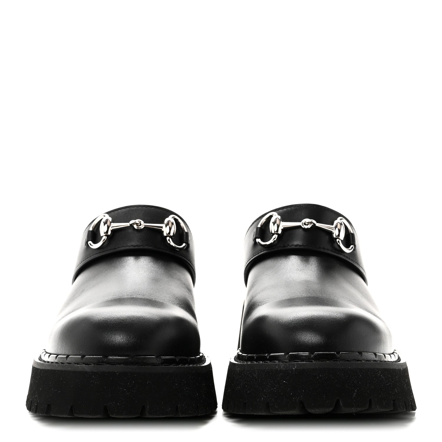 Gucci Calfskin Womens Horsebit Platform Mules 39 Black 3 of 9