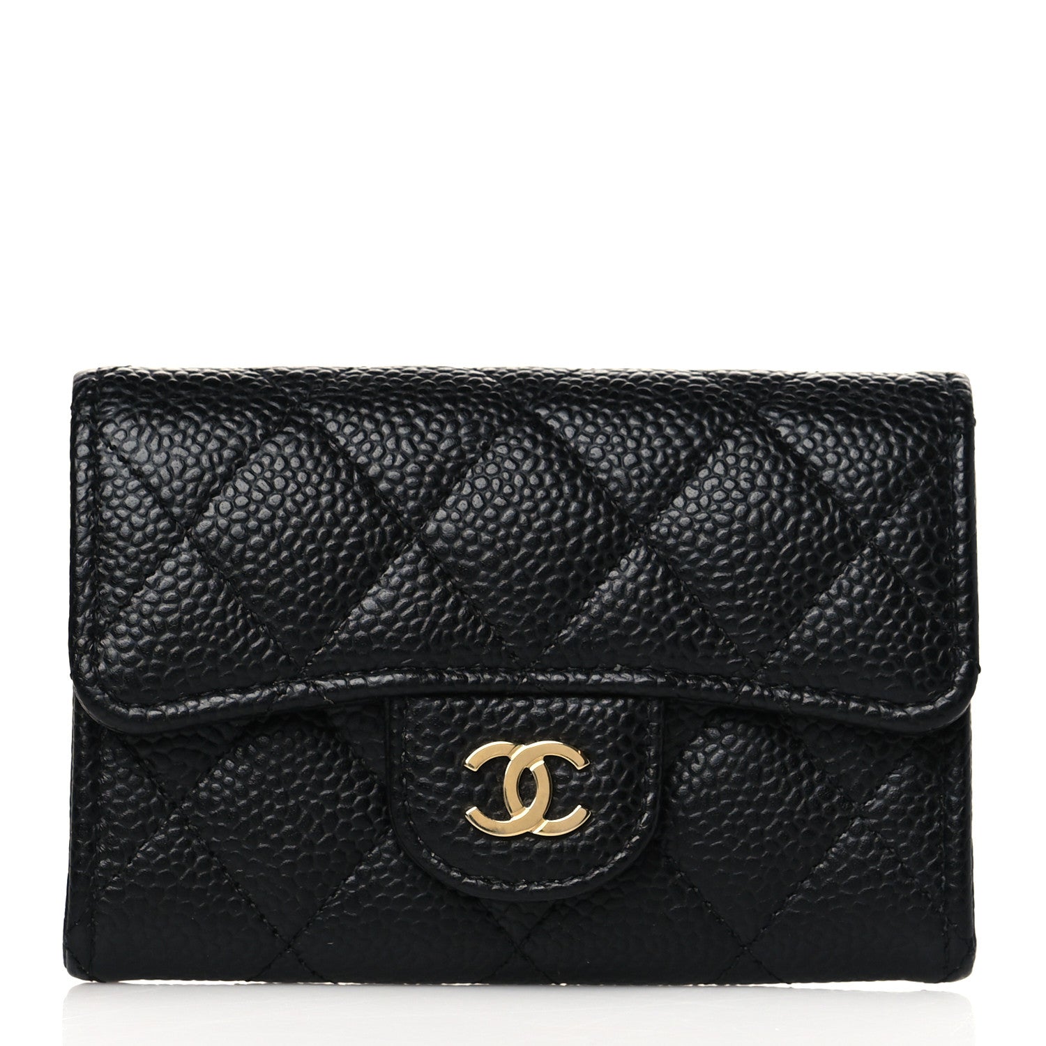 Chanel Caviar Quilted Flap Card Holder Wallet Black 1 of 10