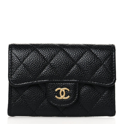 Chanel Caviar Quilted Flap Card Holder Wallet Black 1 of 10