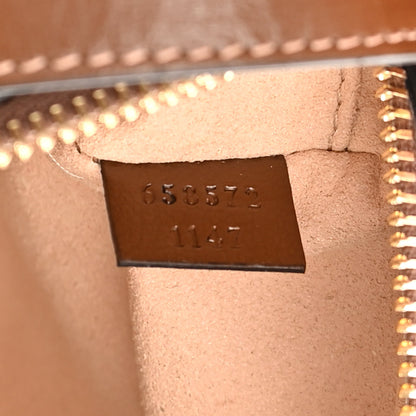 Gucci GG Supreme Monogram Azalea Calfskin Mini Retro Interlocking G Shoulder Bag Beige Ebony Brown Sugar 7 of 11