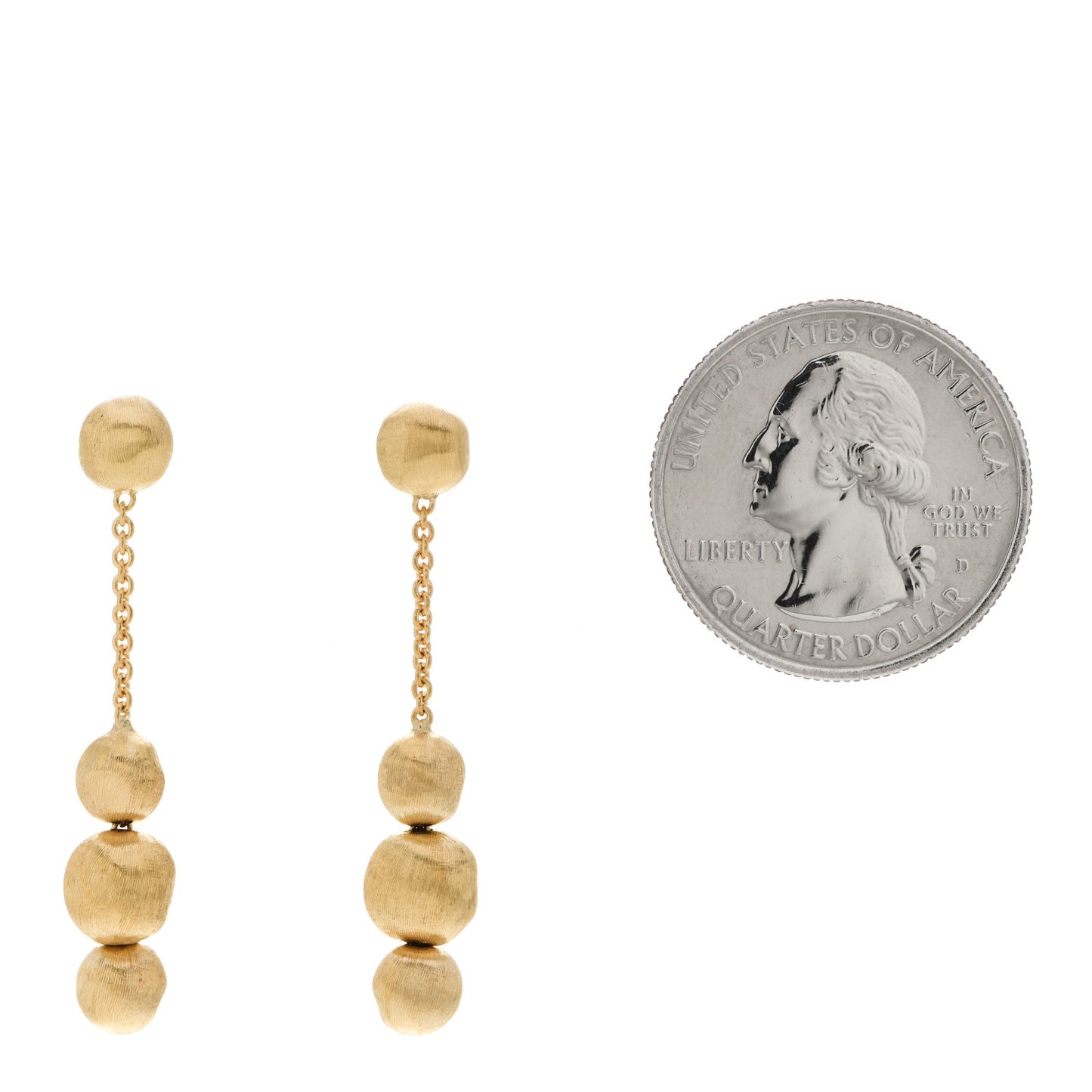 18K Yellow Gold Africa 3 Drop Earrings