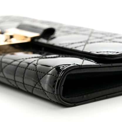 Christian Dior Patent Cannage Miss Dior Chain Wallet Black 9 of 11