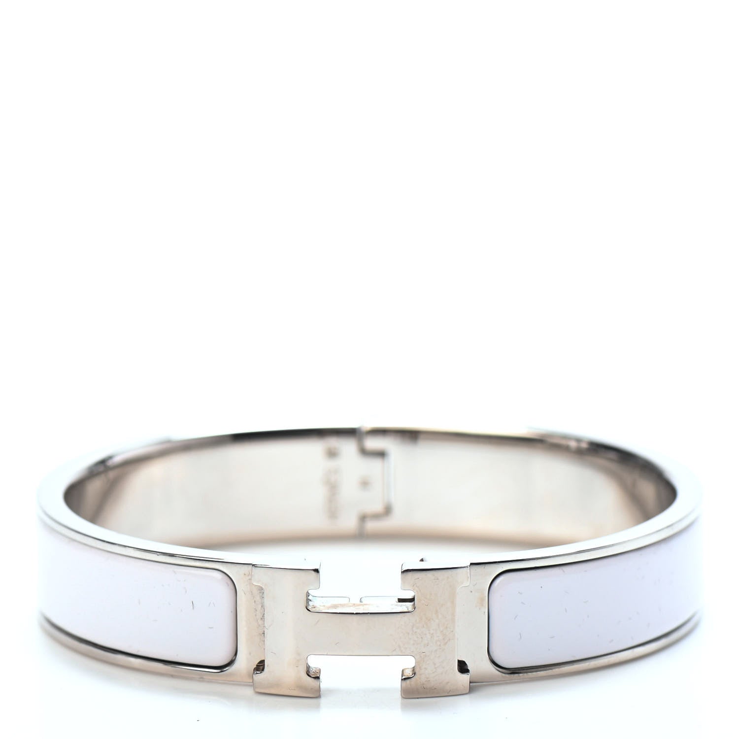 Hermes Enamel Narrow Clic Clac H Bracelet PM White 1 of 3