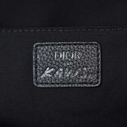 Christian Dior X KAWS Nylon Calfskin Logo Backpack Black 6 of 6