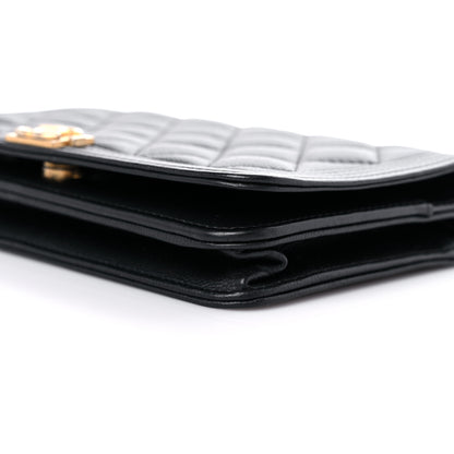 Chanel Caviar Quilted Boy Wallet On Chain WOC Black 10 of 15