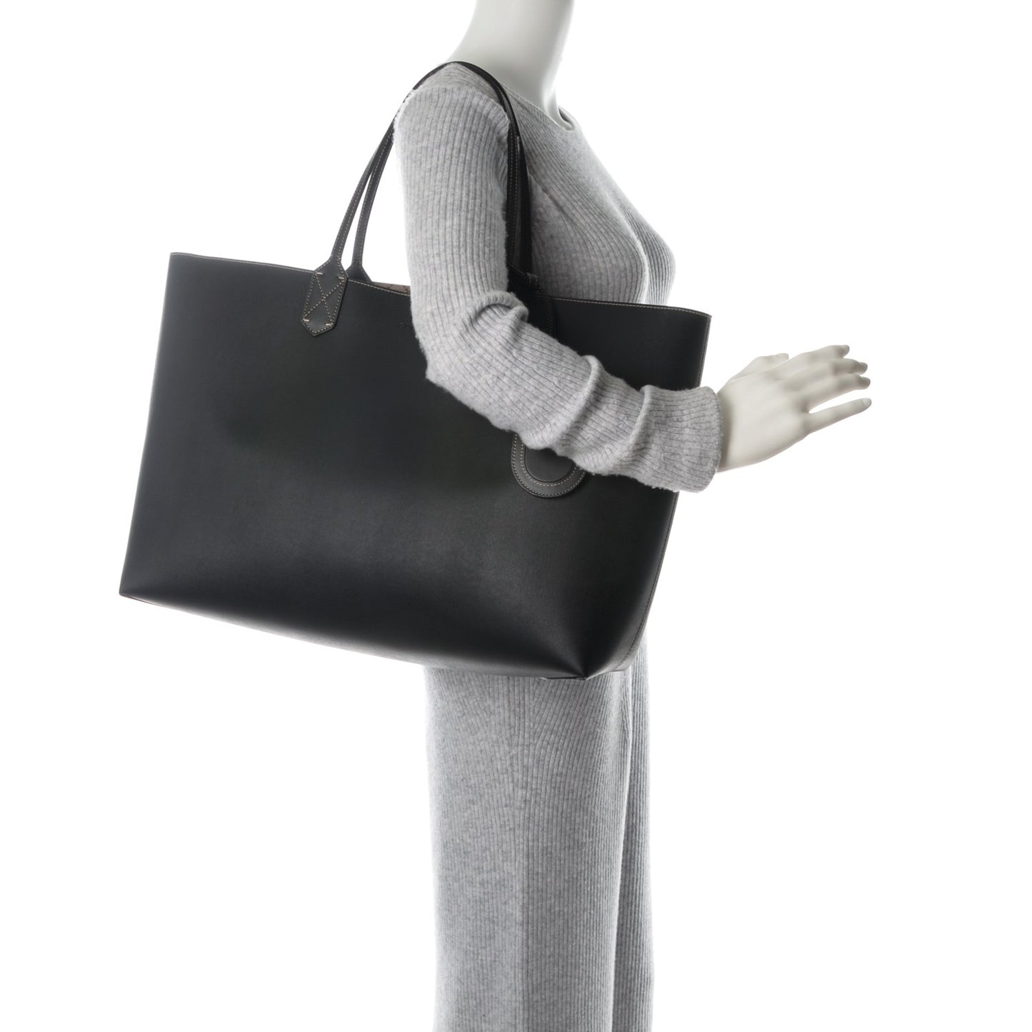 GG Supreme Monogram Large Reversible Tote Beige Black