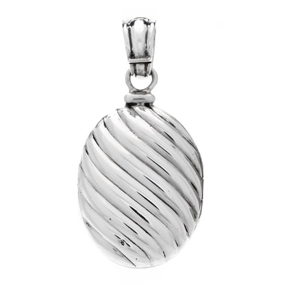 David Yurman Sterling Silver 18K Yellow Gold Oval Cable Locket Pendant 3 of 7
